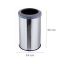 Ver imagem 2 de Lixeira Aço Inox Com Aro Plástico Lixo Reciclável Cozinha 20 Litros - Cinza