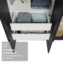 Ver imagem 7 de Guarda-Roupa Solteiro 4 Portas Batentes com Espelho Branco/Preto/Preto Venus Madesa