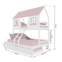 Ver imagem 3 de Treliche Casal/ Solteiro Casinha Encantada Madeira Maciça Branco/ Rosa Megamobilia
