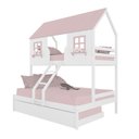 Ver imagem 2 de Treliche Casal/ Solteiro Casinha Encantada Madeira Maciça Branco/ Rosa Megamobilia