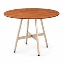 Ver imagem 2 de Mesa de Jantar Redonda Clarice 90 cm Aço Champagne Tampo Cinamomo