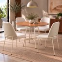 Ver imagem 4 de Mesa de Jantar Redonda Clarice 90 cm Aço Champagne Tampo Cinamomo