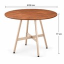 Ver imagem 3 de Mesa de Jantar Redonda Clarice 90 cm Aço Champagne Tampo Cinamomo