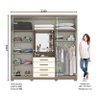Guarda Roupa Casal Roma 10 Portas e 4 Gavetas Capelinha com Espelho Rústico/Off White - Móveis Henn - 7