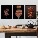 Ver imagem 1 de Kit 3 Quadros Decorativos Fotografias Churrasco 24x18cm:madeira Preta