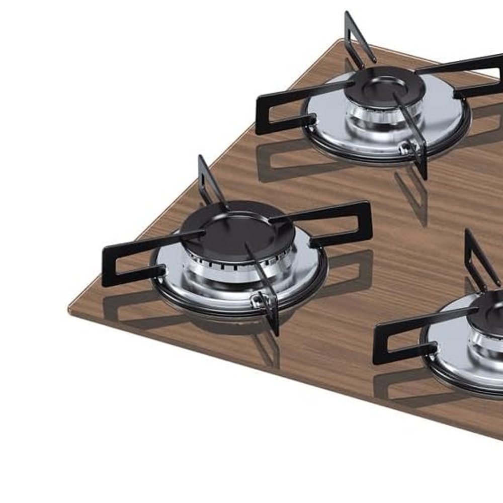 Cooktop 4 Bocas Ultra Chama Marmore Bivolt Amadeirado Escuro Chamalux - 2