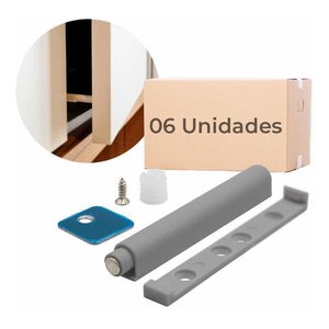 Toque Fecho Magnético Sobrepor Porta Gavetas Armários 6 Pç