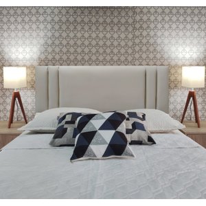 Cabeceira Cama Siena Double Corino Bege Queen 160 X 60 Rbl
