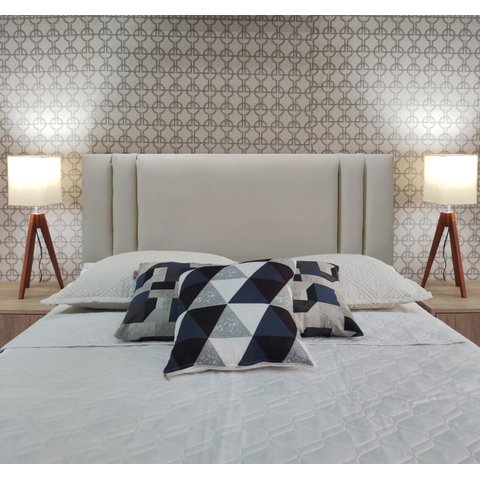 Cabeceira Cama Siena Double Corino Bege Queen 160 X 60 Rbl