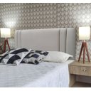 Ver imagem 3 de Cabeceira Cama Siena Double Corino Bege Queen 160 X 60 Rbl