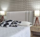 Ver imagem 3 de Cabeceira Cama Siena Double Corino Bege Queen 160 X 60 Rbl