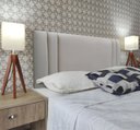 Ver imagem 2 de Cabeceira Cama Siena Double Corino Bege Queen 160 X 60 Rbl
