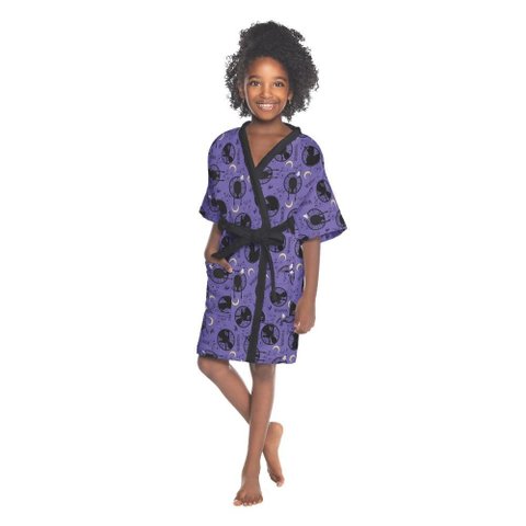 Roupão Atoalhado Infantil Lepper Antialérgico Wandinha Kimono com Manga:p
