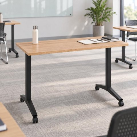 Escrivaninha Rebatível Escritório e Home Office 120 cm X 60 cm Design Moderno Base Móvel Metá