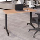 Ver imagem 6 de Escrivaninha Rebatível Escritório e Home Office 120 cm X 60 cm Design Moderno Base Móvel Metá