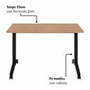 Ver imagem 4 de Escrivaninha Rebatível Escritório e Home Office 120 cm X 60 cm Design Moderno Base Móvel Metá