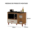 Ver imagem 5 de Balcão para Cooktop 5 Bocas com Nicho Micro-Ondas e Gaveta Córdoba Cozinha Córdoba - Freijó/Off