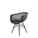 Ver imagem 4 de Kit com 4 Cadeiras Web Pretas com Pés em Polipropileno Design Moderno e Confortável
