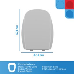 Assento Sanitário Polipropileno Monte Carlo Astra para Louça Deca - 2