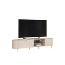 Ver imagem 5 de Painel Trento Ripado C/ Bancada Ariana 100% Mdf 2.75x2.40 Mts P/ Tv Ate 75 Polegadas - Off/freijo