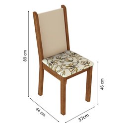 Kit 6 Cadeiras de Jantar 4291 Rustic/crema/lírio Bege Madesa - 3