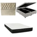 Ver imagem 1 de Cama Box Baú Bipartida Blindada + Colchão Eagle Molas Bonnel 22cm | Kit Completo com Cabeceira Boton