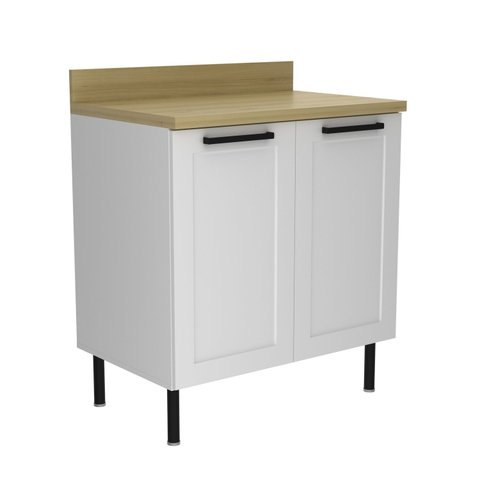 Armário de Cozinha Balcão 80cm com Tampo e Pés Grazi Tecnomobili