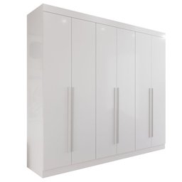 Guarda-roupa Casal 100% Mdf 6 Portas 4 Gavetas Grécia - Mais Móveis Cor Branco Neve - 2