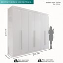 Ver imagem 5 de Guarda-roupa Casal 100% Mdf 6 Portas 4 Gavetas Grécia - Mais Móveis Cor Branco Neve