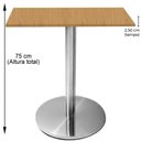 Ver imagem 4 de Mesa Beta Inox 75 Cm (altura) Disco Redondo Tampo Mdp Quadrado 60 Cm (larg) X 2,50 Cm (alt) Samba