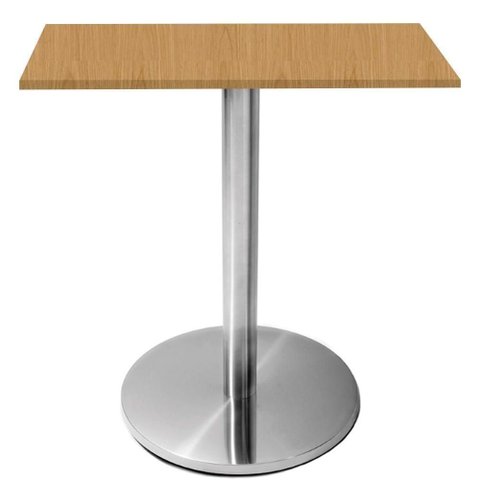 Mesa Beta Inox 75 Cm (altura) Disco Redondo Tampo Mdp Quadrado 60 Cm (larg) X 2,50 Cm (alt) Samba