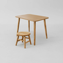 Ver imagem 2 de Conjunto de Mesinha e Banquinho Infantil Torneado em Madeira Maciça Natural Acetinado