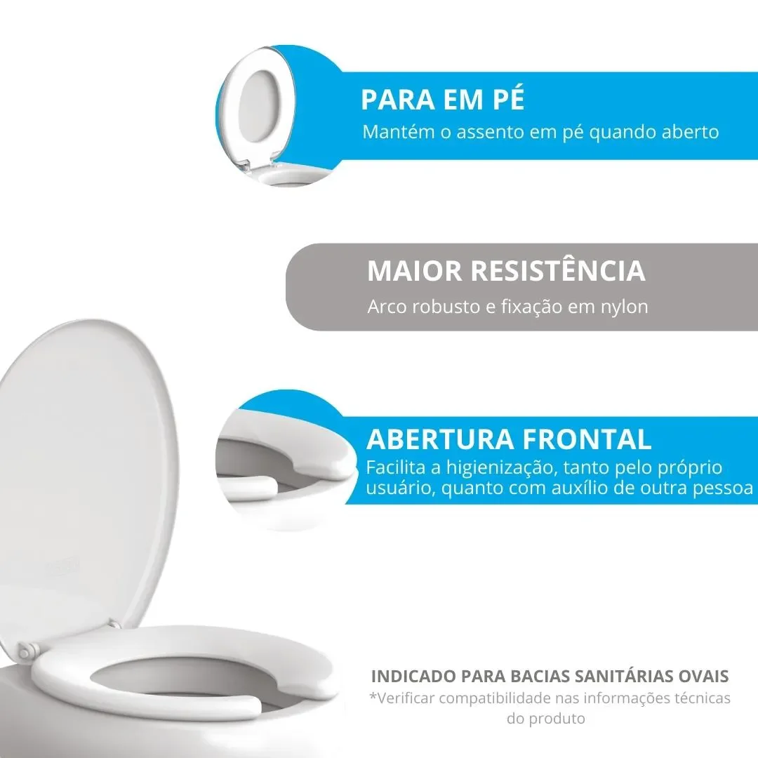 Ver imagem 5 de Assento Sanitário Público Oval Astra