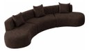 Ver imagem 2 de Sofá Modular Curvo 360cm Orgânico Virginia Bouclé:Marrom
