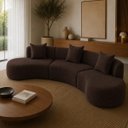 Ver imagem 1 de Sofá Modular Curvo 360cm Orgânico Virginia Bouclé:Marrom