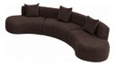 Ver imagem 4 de Sofá Modular Curvo 360cm Orgânico Virginia Bouclé:Marrom