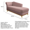 Ver imagem 3 de Diva Recamier Vanessa 185cm Lado Direito Linho Rosê - ADJ Decor