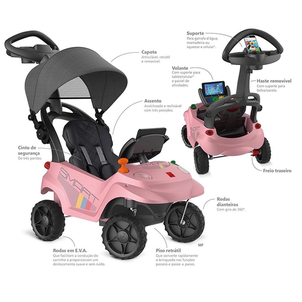 Carrinho de Passeio 2 em 1 - Smart Baby Comfort Rosa - 2