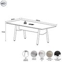 Ver imagem 3 de Mesa de Reunião 200cm para 8 Pessoas com Caixa de Tomadas Industrial Executive Cinza/Sagrado/Preto