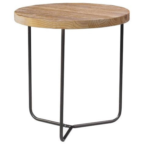 Mesa Lateral Flash Alta Cor Driftwood com Base Grafite 59 Cm (alt) - 51174