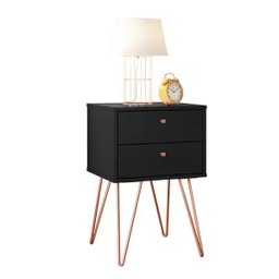 Mesa de Cabeceira Retro Metal Bled Preto Ac - 1