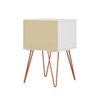 Mesa de Cabeceira Retro Metal Bled Branco Ac<Br> - 4