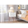 Mesa de Cabeceira Retro Metal Bled Branco Ac<Br> - 5
