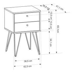 Mesa de Cabeceira Retro Metal Bled Branco Ac<Br> - 6
