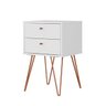Mesa de Cabeceira Retro Metal Bled Branco Ac<Br> - 2