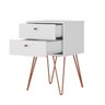 Mesa de Cabeceira Retro Metal Bled Branco Ac<Br> - 3
