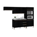 Ver imagem 2 de Armário de Cozinha Completa Modulada 4 Peças Milão Menu Móveis Preto
