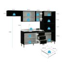 Ver imagem 5 de Armário de Cozinha Completa Modulada 4 Peças Milão Menu Móveis Preto