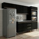 Ver imagem 1 de Armário de Cozinha Completa Modulada 4 Peças Milão Menu Móveis Preto
