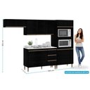 Ver imagem 3 de Armário de Cozinha Completa Modulada 4 Peças Milão Menu Móveis Preto